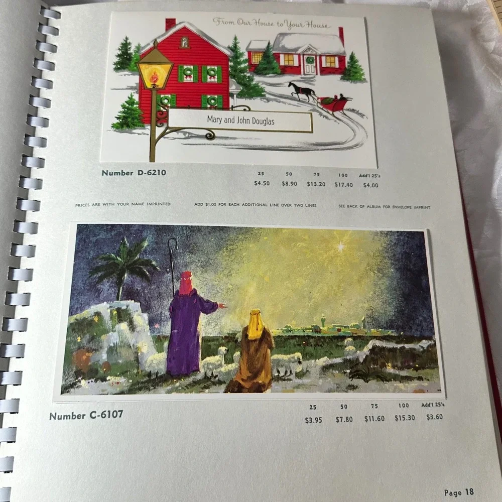 Masterpiece Studios Christmas Card Sample Book 1969 Red Large Good Vintage MCM